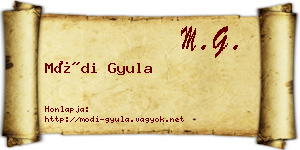 Módi Gyula névjegykártya