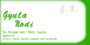 gyula modi business card